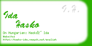 ida hasko business card